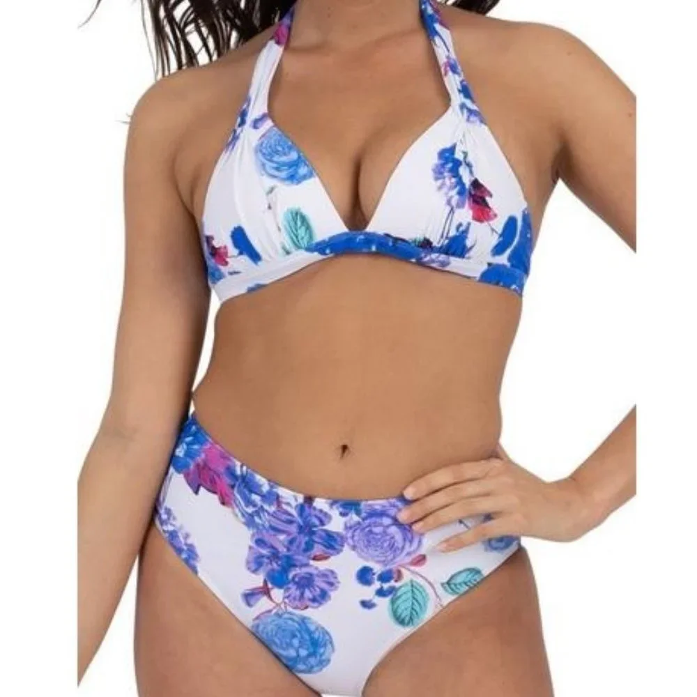 Rachel Roy Floral Halter Bikini Set Size Medium - Picture 1 of 9